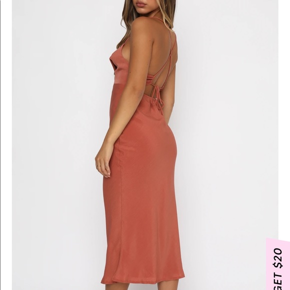 White Fox Dress NWT- Walk The Line (Rust) : BRAND NEW - Picture 3 of 5